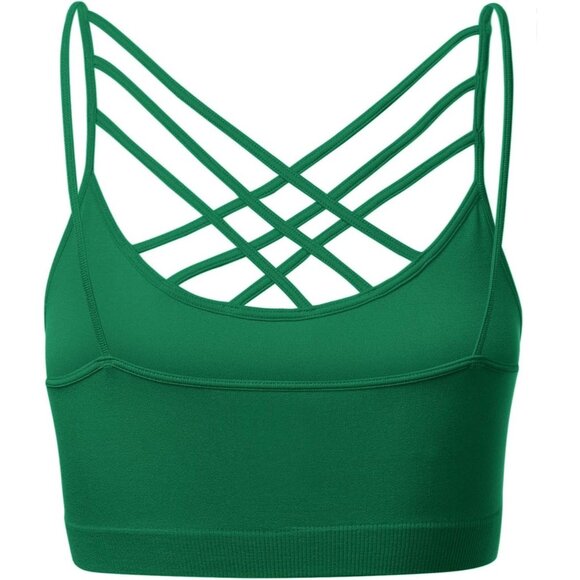 Layering Cage Bralettes - Removable Pads - EMERALD GREEN - Picture 4 of 7